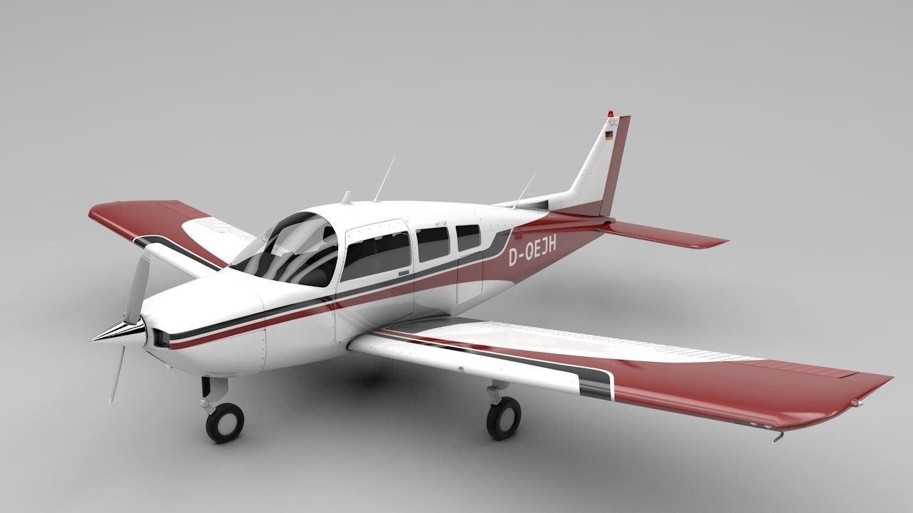Beechcraft C-23 Sundowner Airplane Low-poly 3D model_1