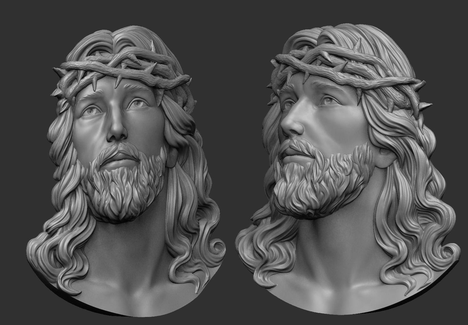 Jesus Head pendant 2 3D print model_2