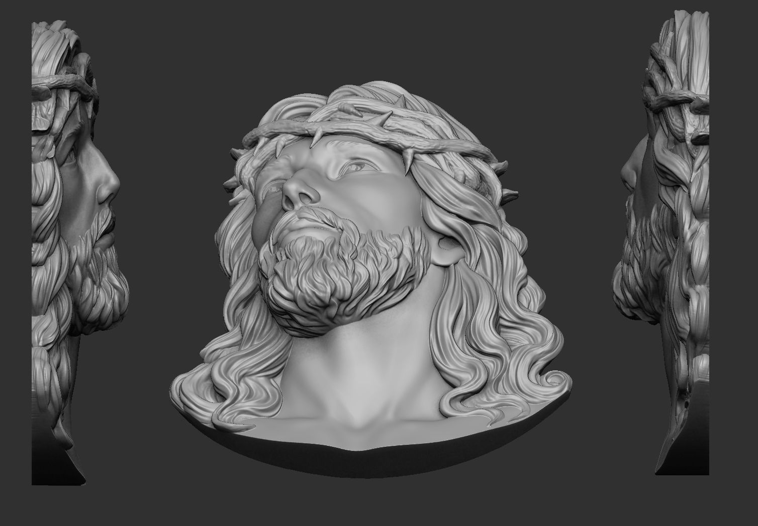 Jesus Head pendant 2 3D print model_1