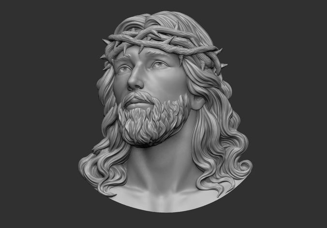 Jesus Head pendant 2 3D print model