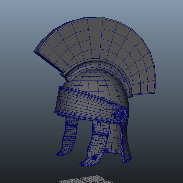 Roman helmet cartoon 3D model_12