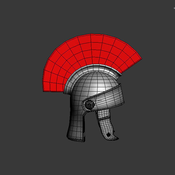 Roman helmet cartoon 3D model_8