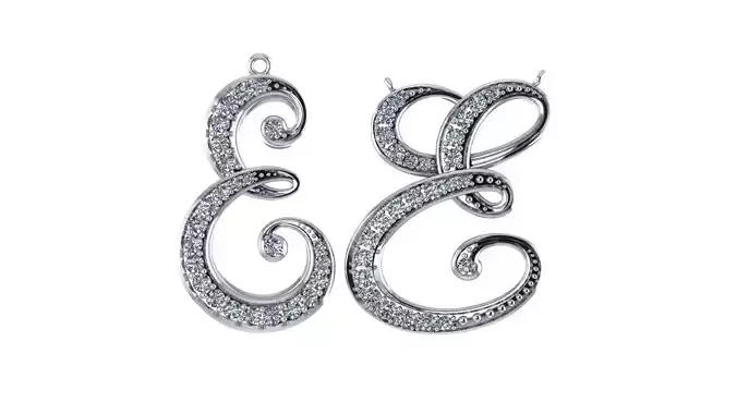 NN016 letter e with crystals