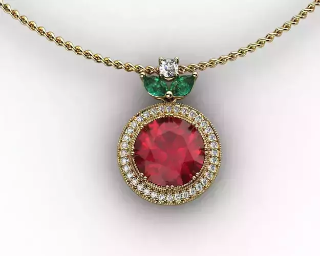 Diamond Gemstone Pendant Necklaces