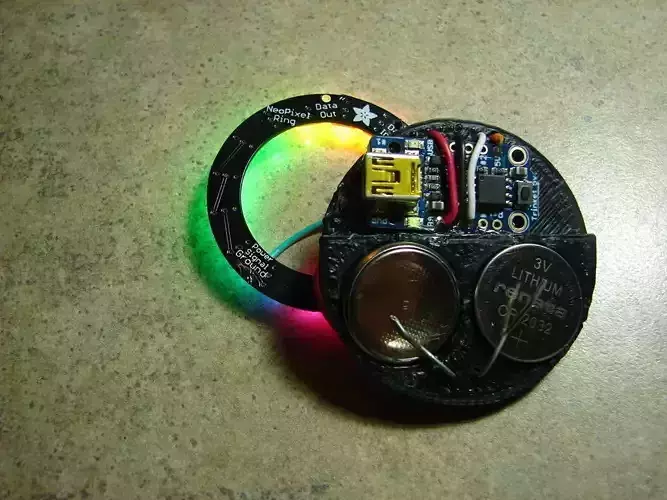 2x cr2032 battery mount made for an LED shirt button