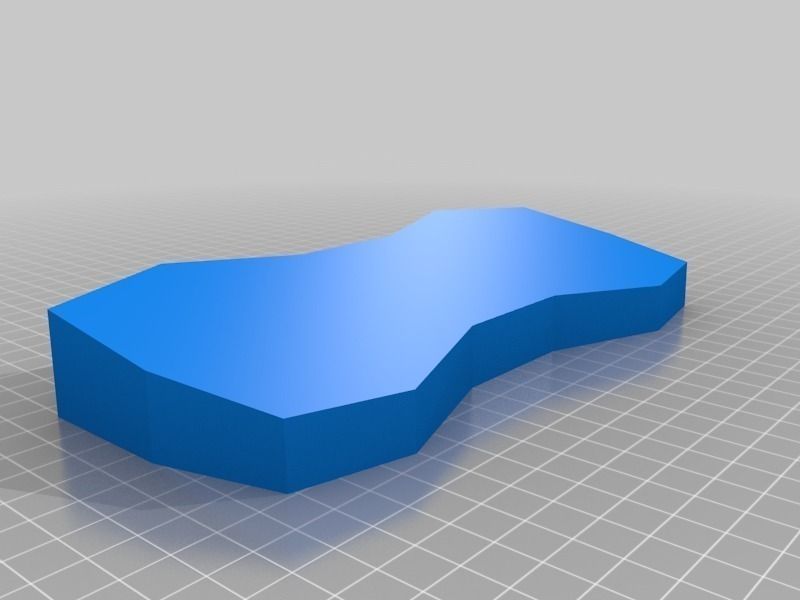 blank block shaped roughly like a game controller Free 3D print model_1