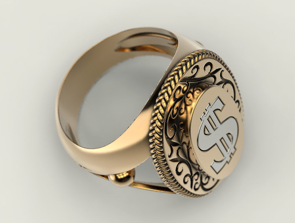 Ring dollar 3D print model_4