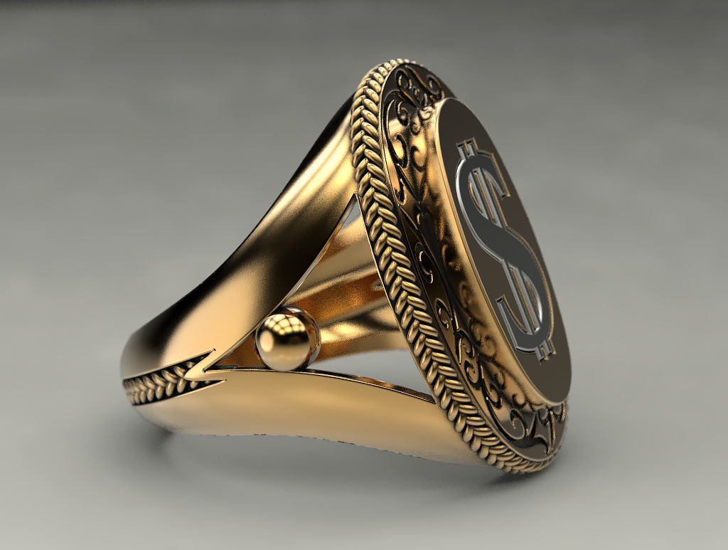 Ring dollar 3D print model_6