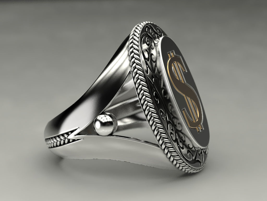 Ring dollar 3D print model_7