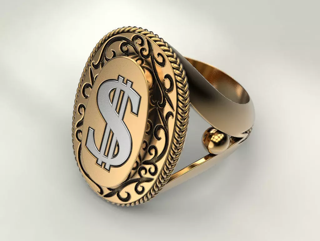 Ring dollar 3D print model_0