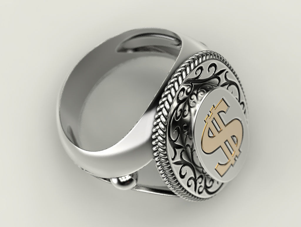 Ring dollar 3D print model_5