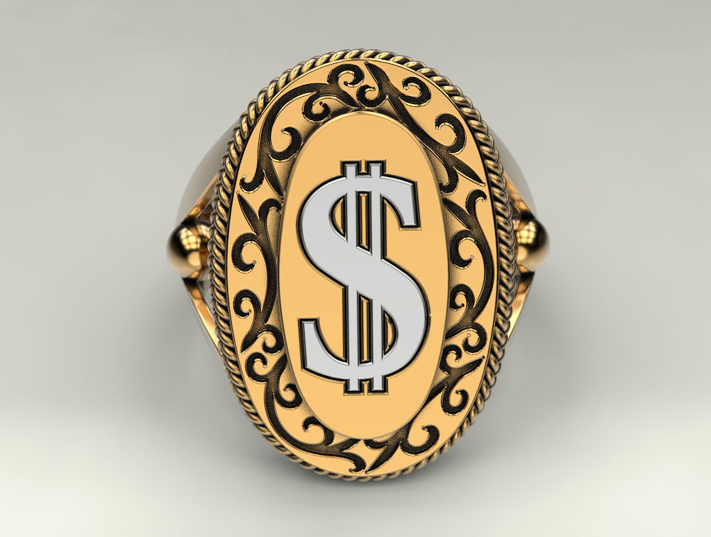 Ring dollar 3D print model_2