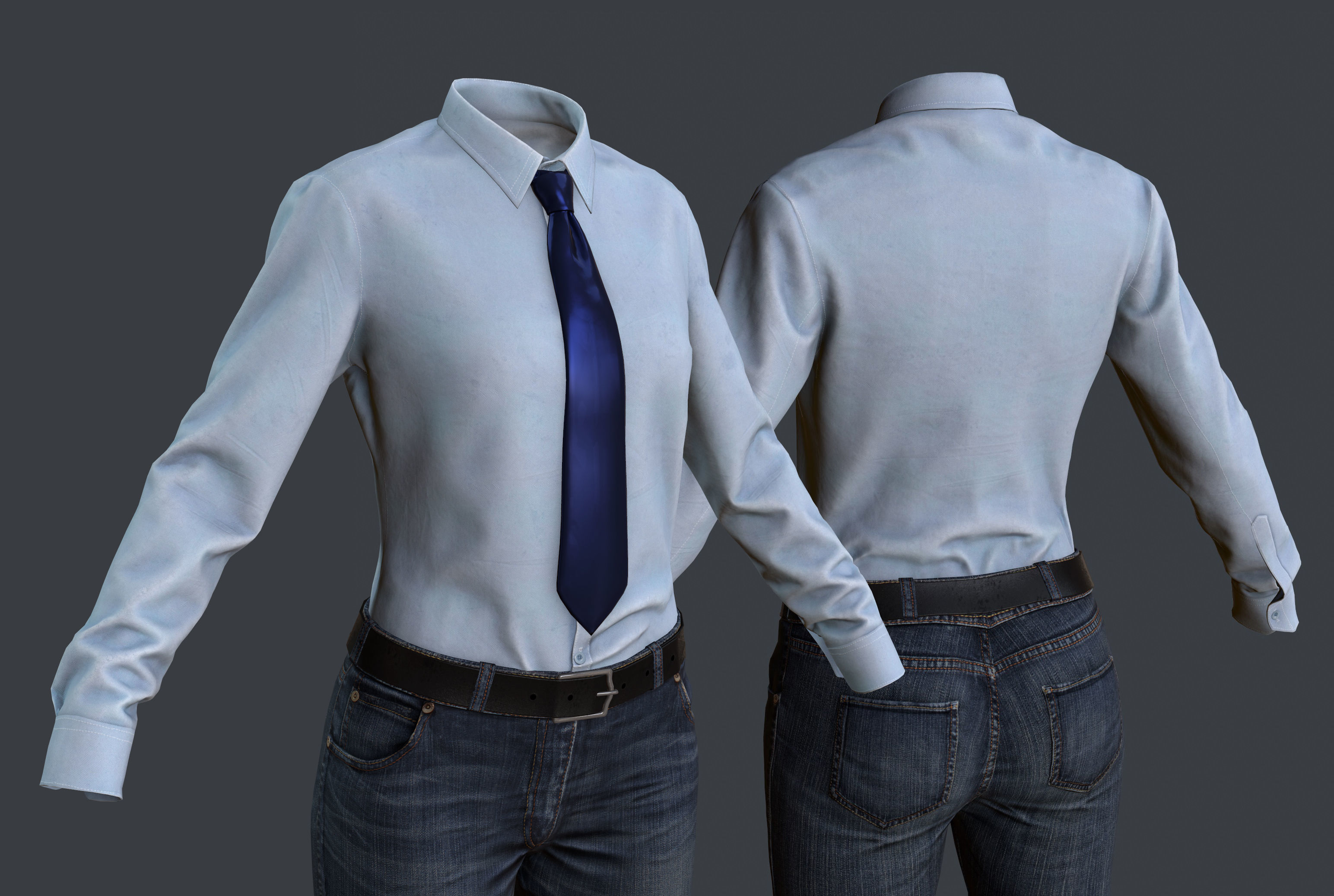 Female 1 - clothing 1 - Just clothing Low-poly 3D model_5