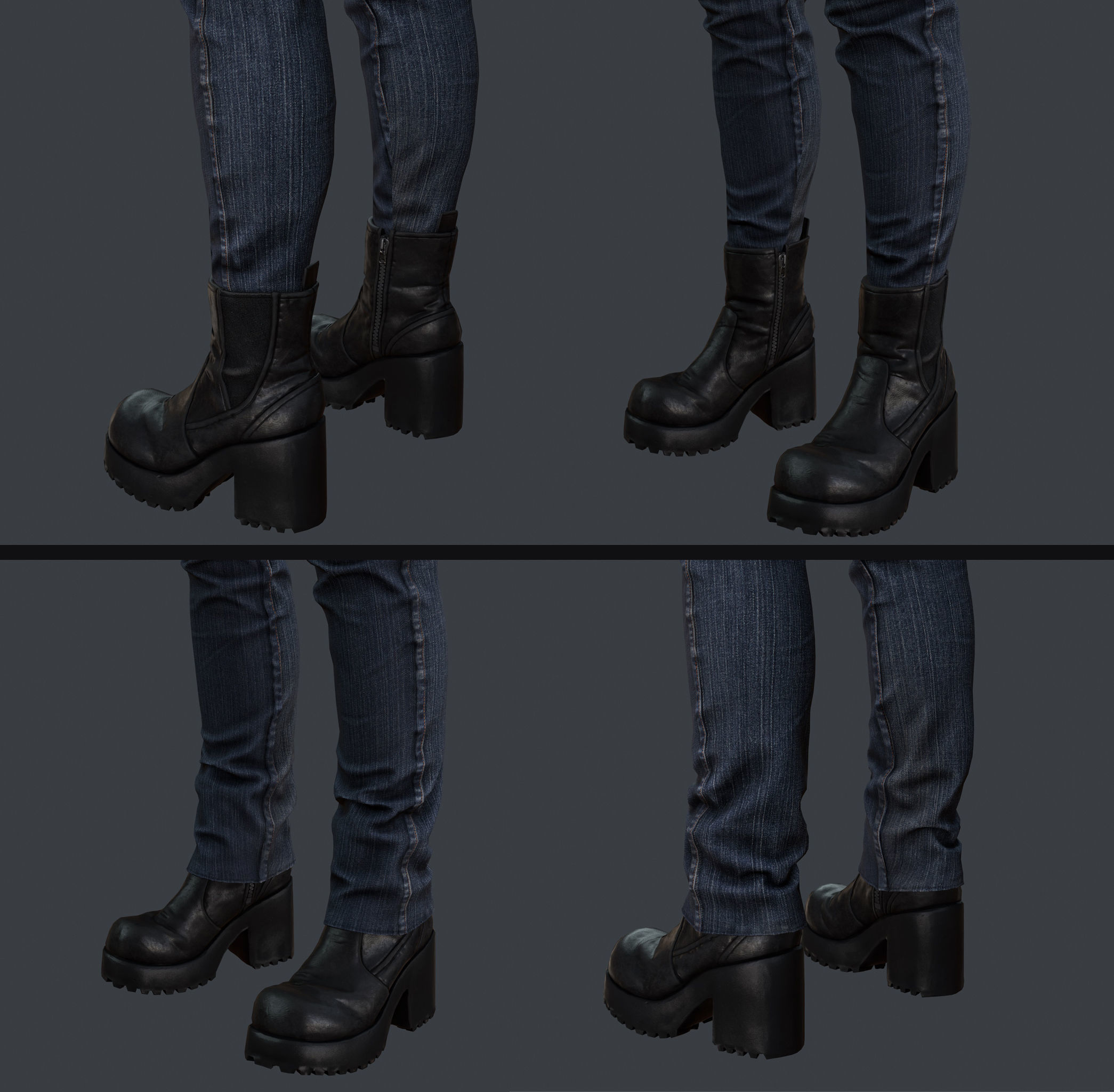Female 1 - clothing 1 - Just clothing Low-poly 3D model_4