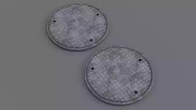 Manhole 1 pair of round metal plates