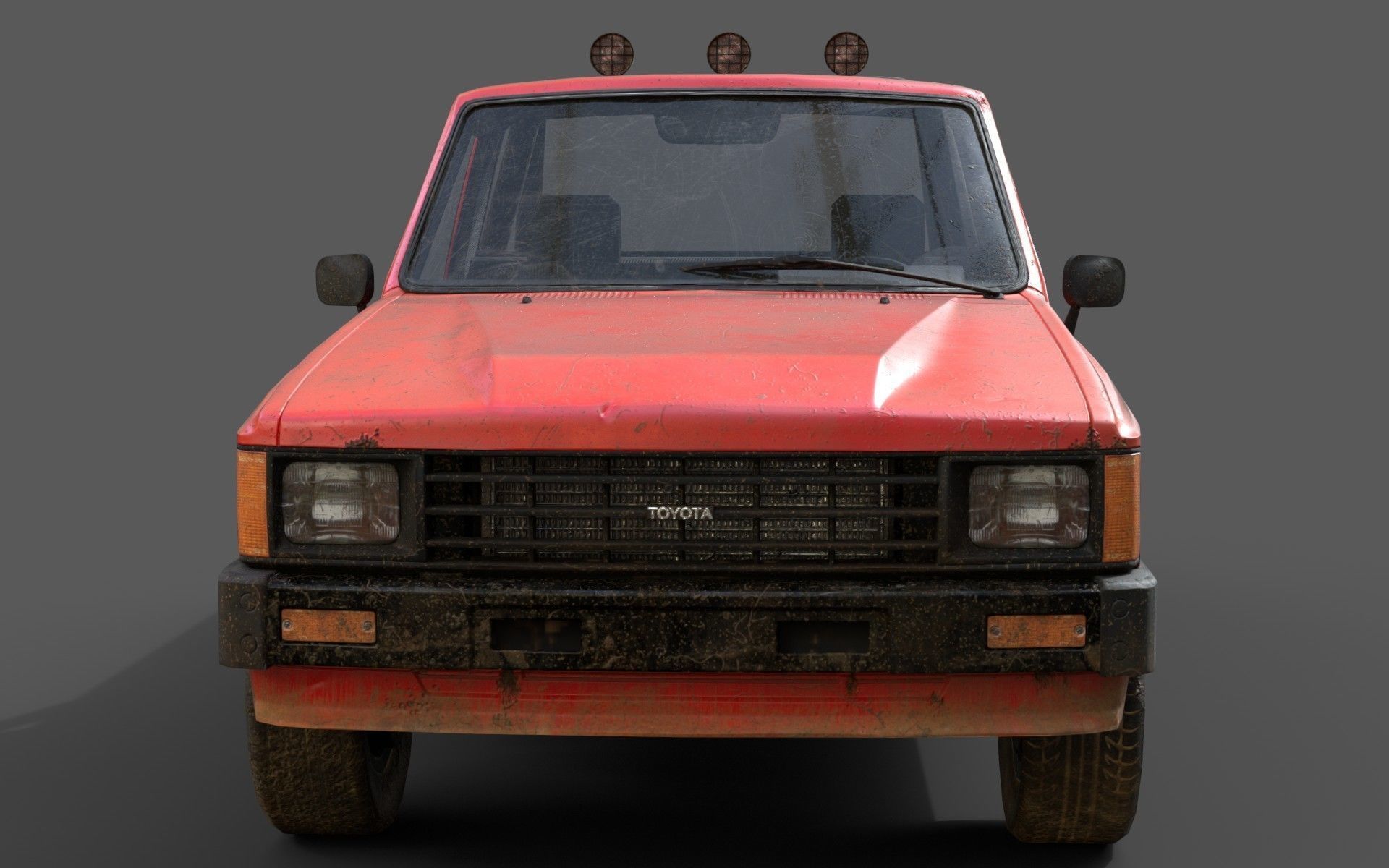 Toyota Hilux 1983-1988 pickup Game Ready Low-poly 3D model_2