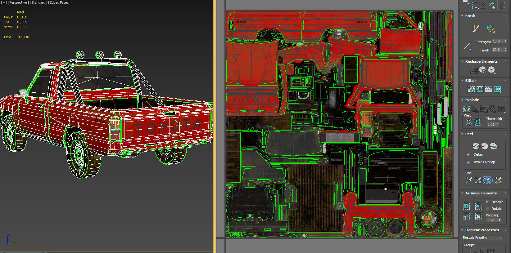 Toyota Hilux 1983-1988 pickup Game Ready Low-poly 3D model_19
