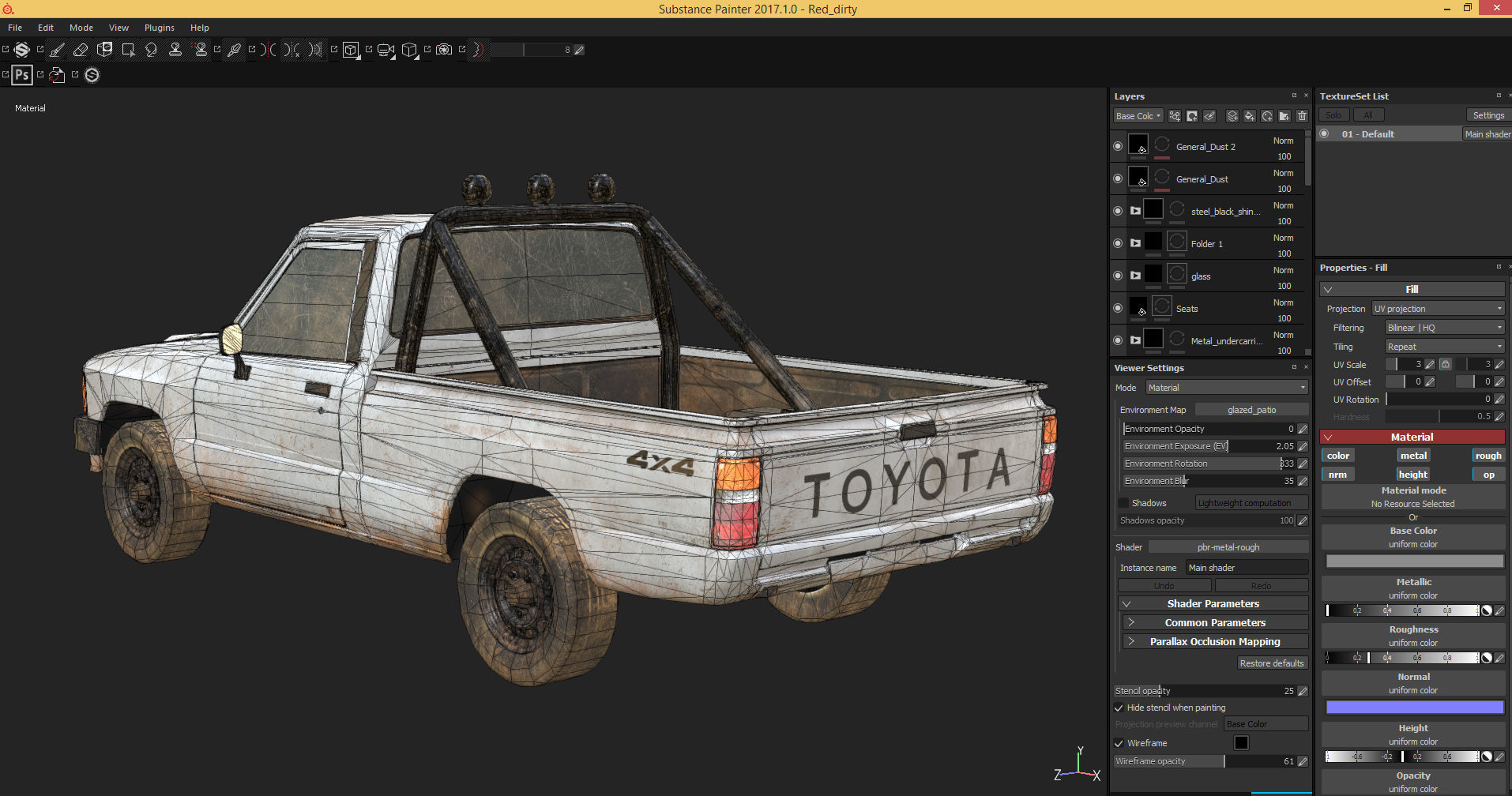 Toyota Hilux 1983-1988 pickup Game Ready Low-poly 3D model_20