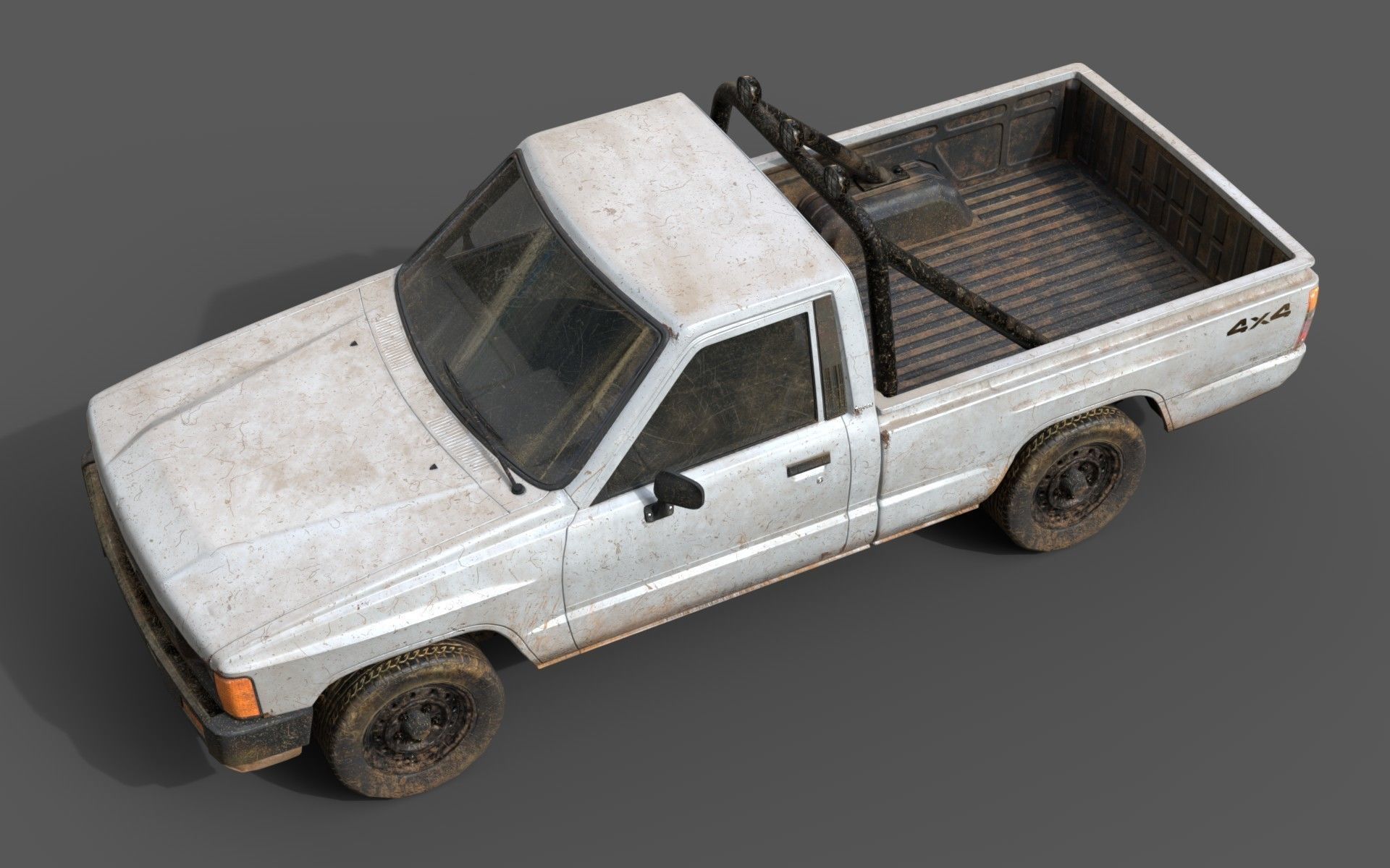 Toyota Hilux 1983-1988 pickup Game Ready Low-poly 3D model_15