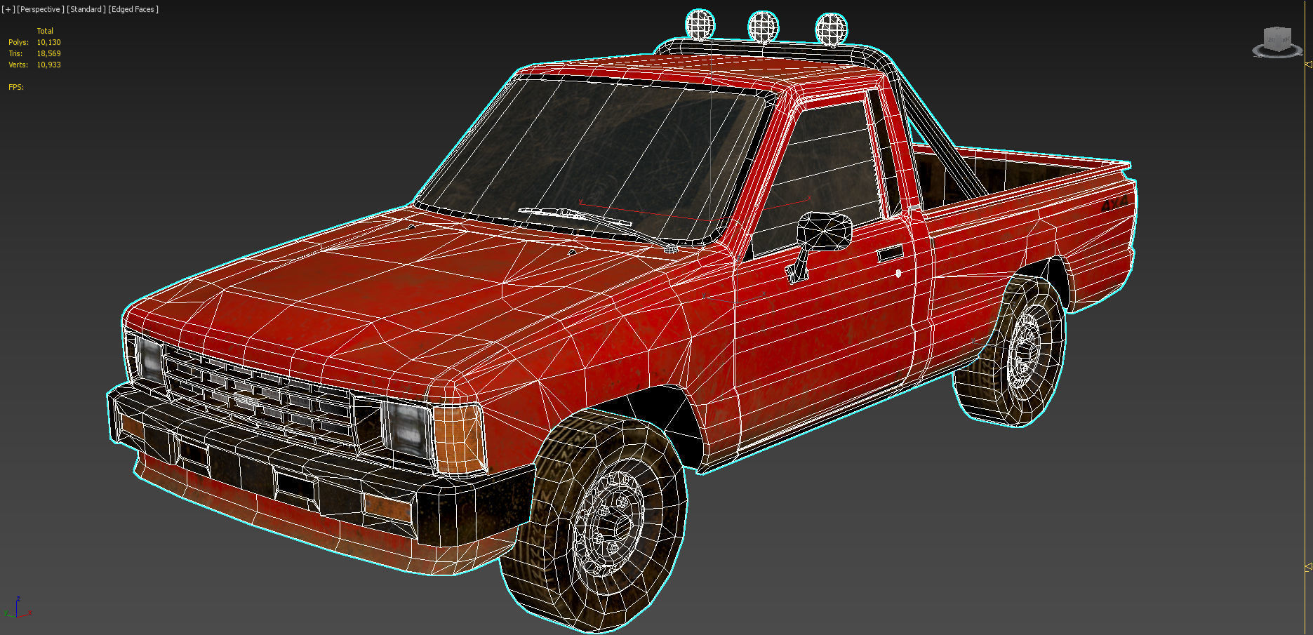 Toyota Hilux 1983-1988 pickup Game Ready Low-poly 3D model_18