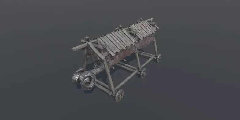 Battering Ram - Siege Tower Low-poly 3D model_0