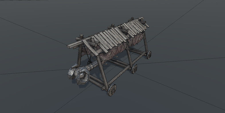 Battering Ram - Siege Tower Low-poly 3D model_2
