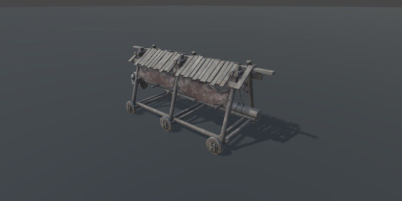 Battering Ram - Siege Tower Low-poly 3D model_1