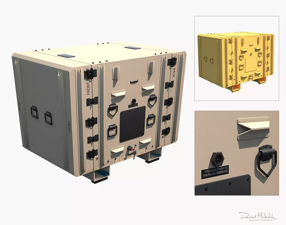 Military Shipment Case PBR Low-poly 3D model_0