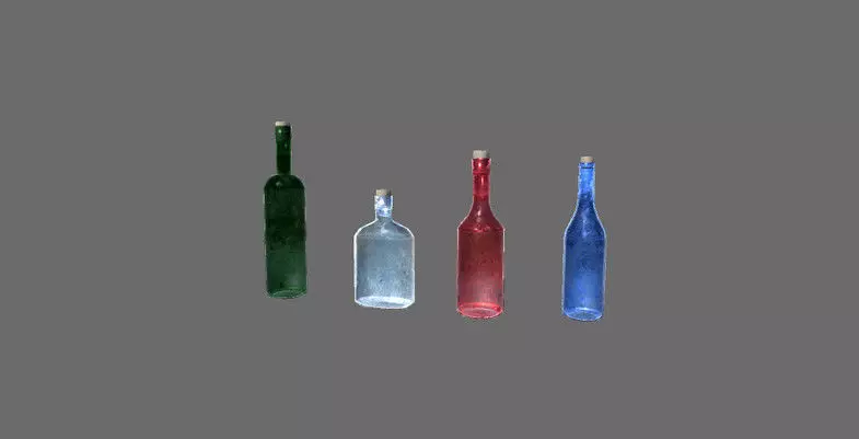 Bottle Target - Animated Low-poly 3D model