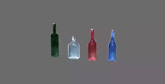 Bottle Target - Animated Low-poly 3D model