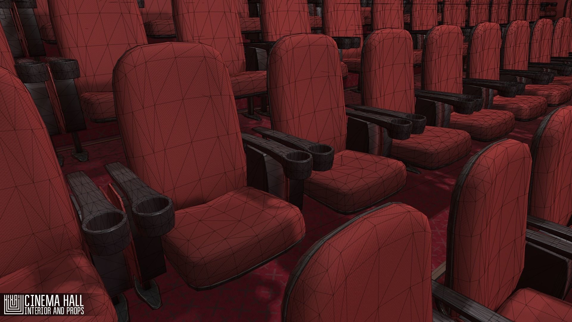 Cinema hall - interior and props 3D model_13