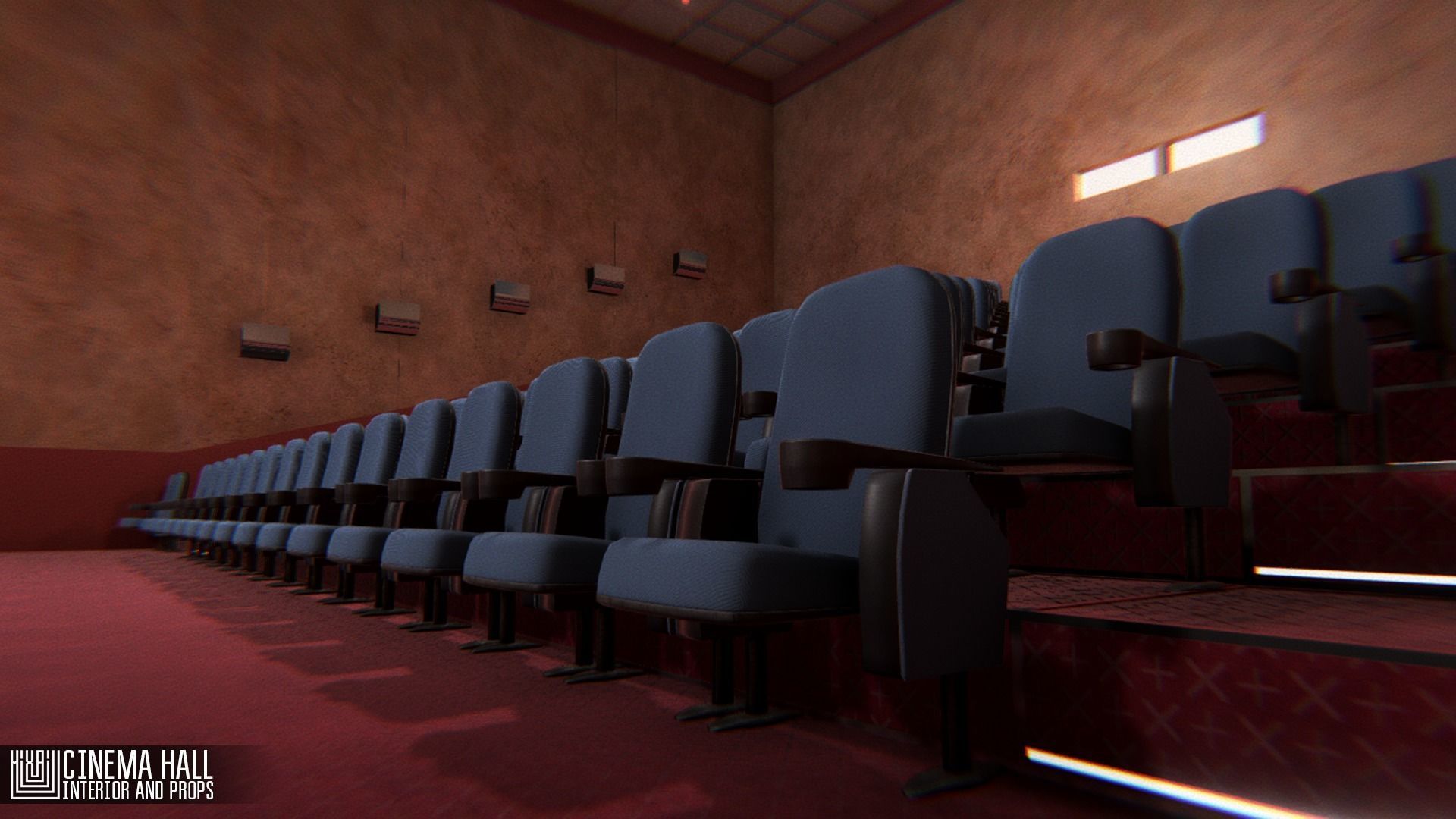 Cinema hall - interior and props 3D model_25