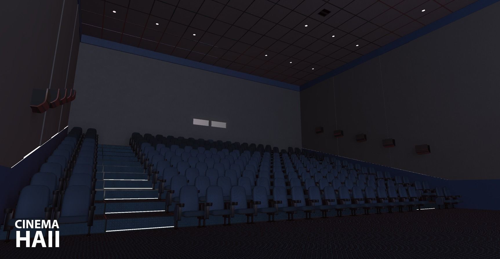Cinema hall - interior and props 3D model_17