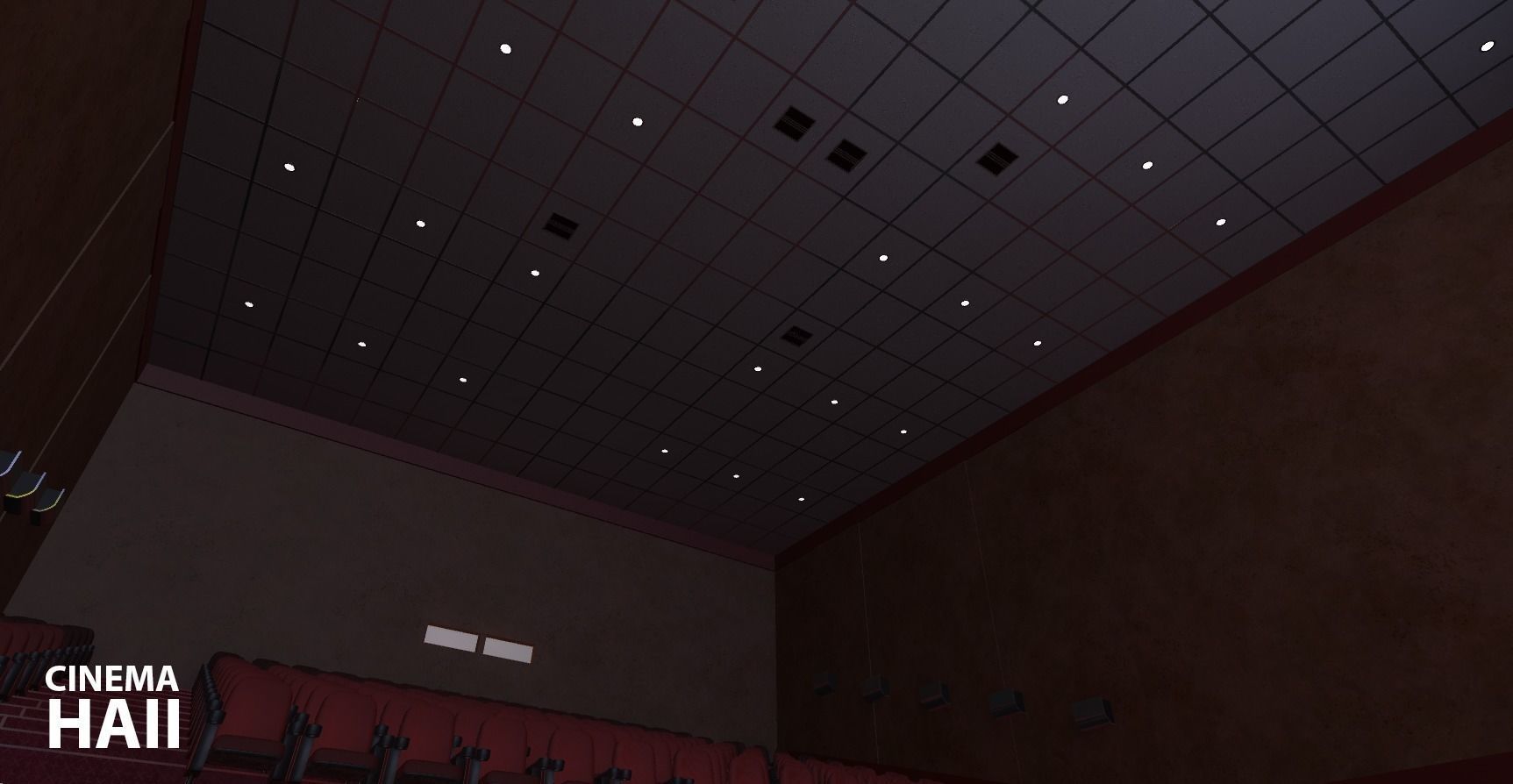 Cinema hall - interior and props 3D model_22
