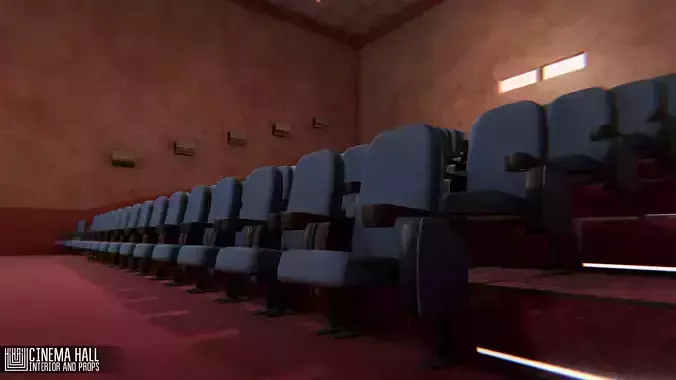Cinema hall - interior and props 3D model