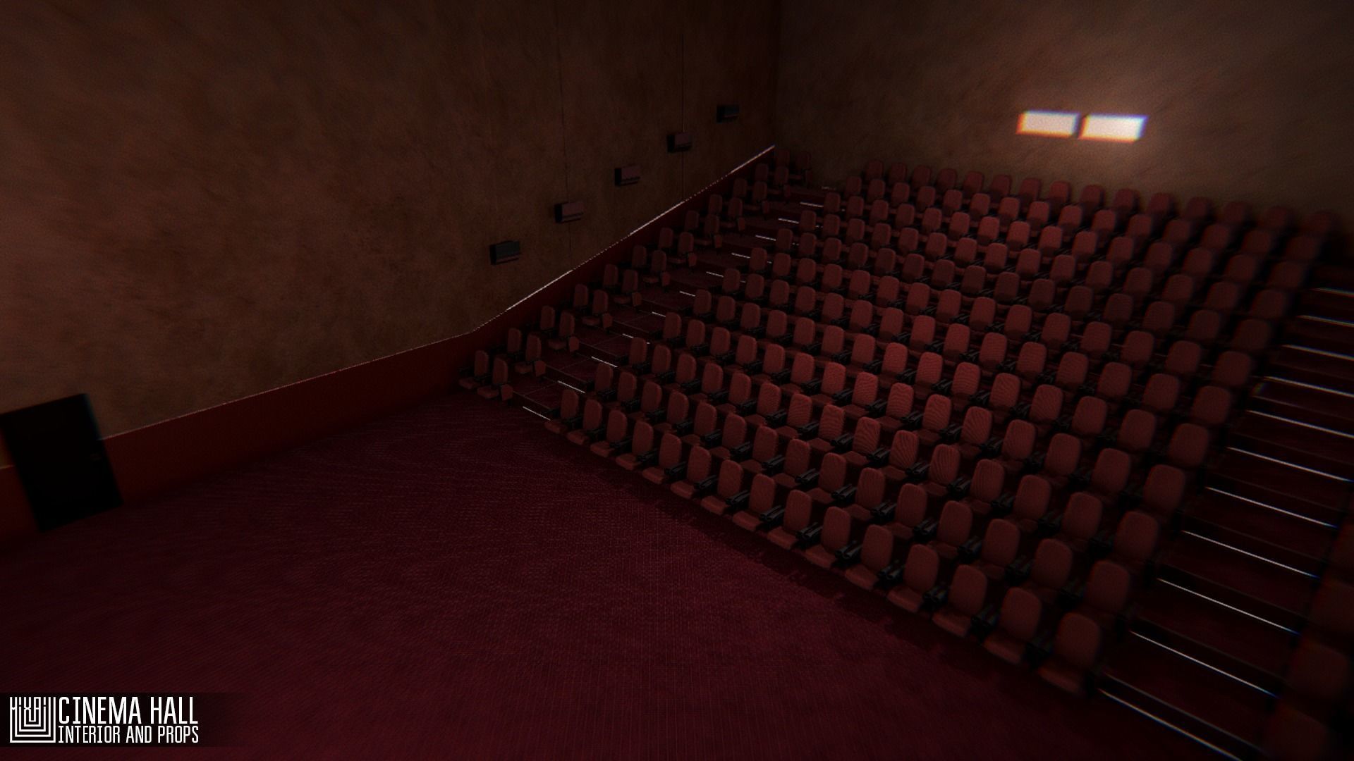 Cinema hall - interior and props 3D model_4