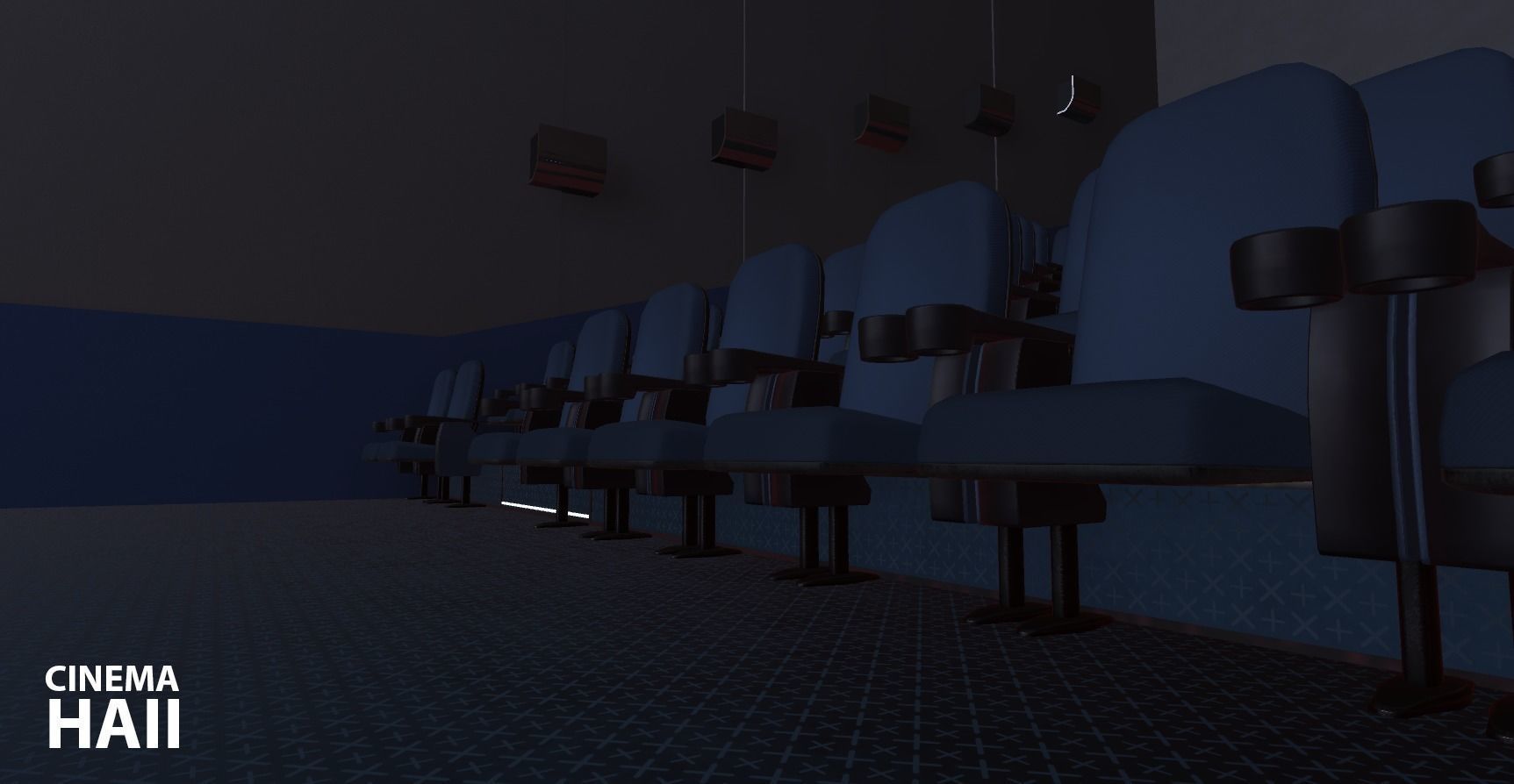 Cinema hall - interior and props 3D model_15