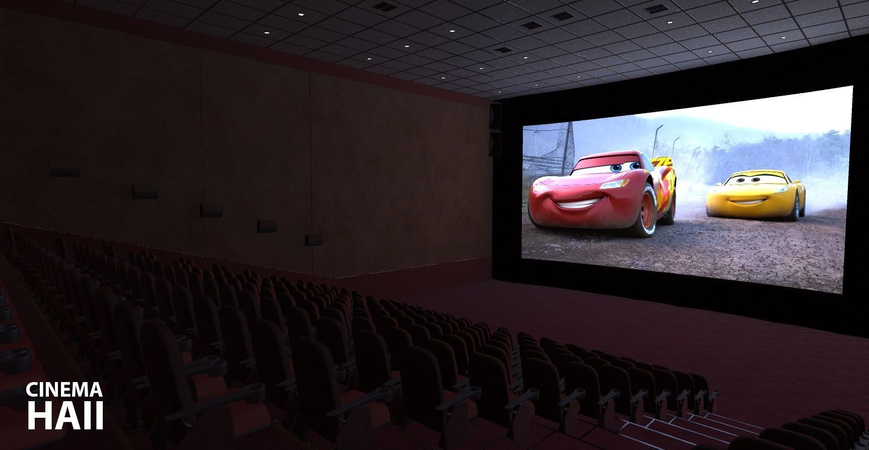 Cinema hall - interior and props 3D model_24
