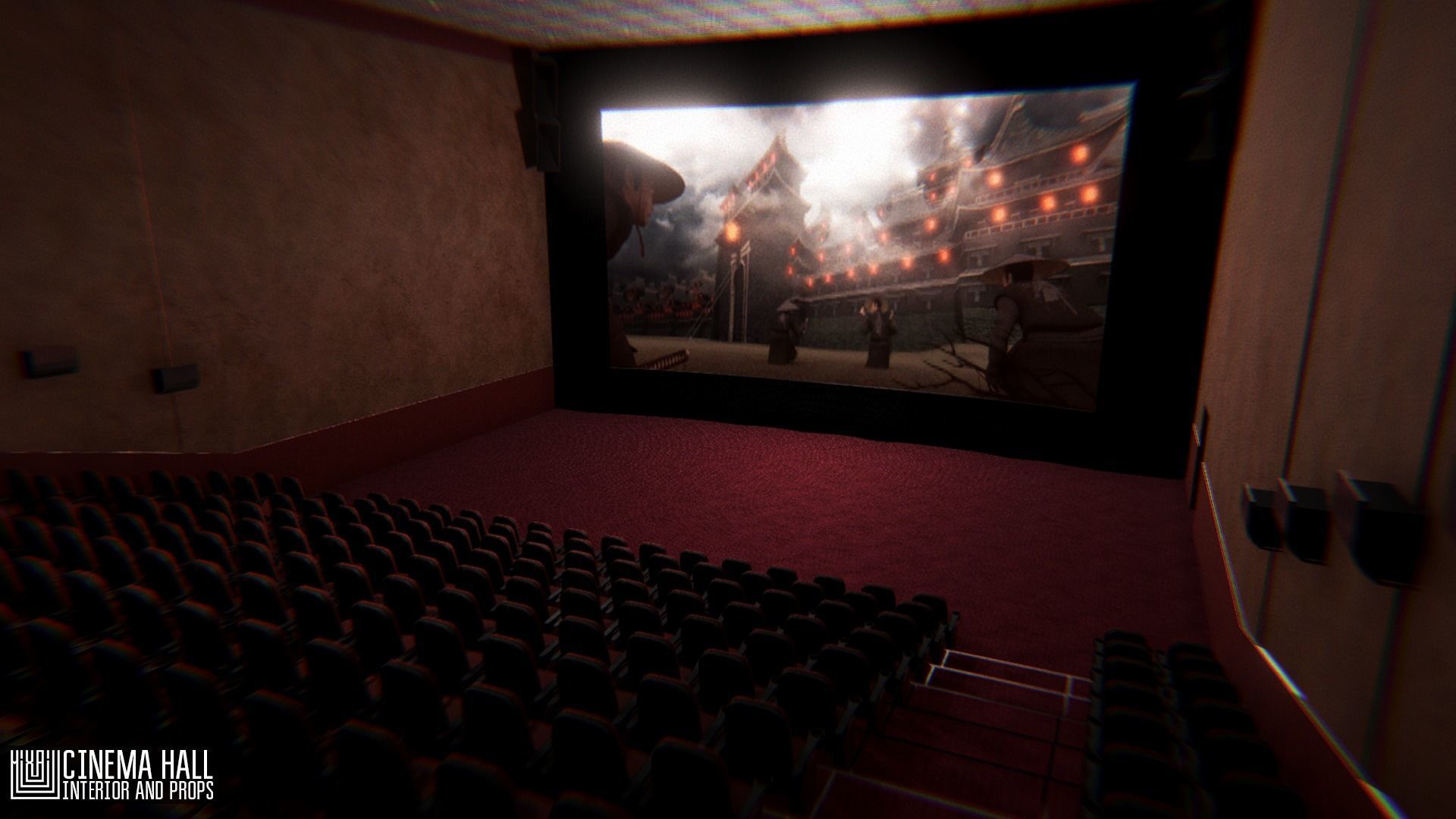 Cinema hall - interior and props 3D model_14