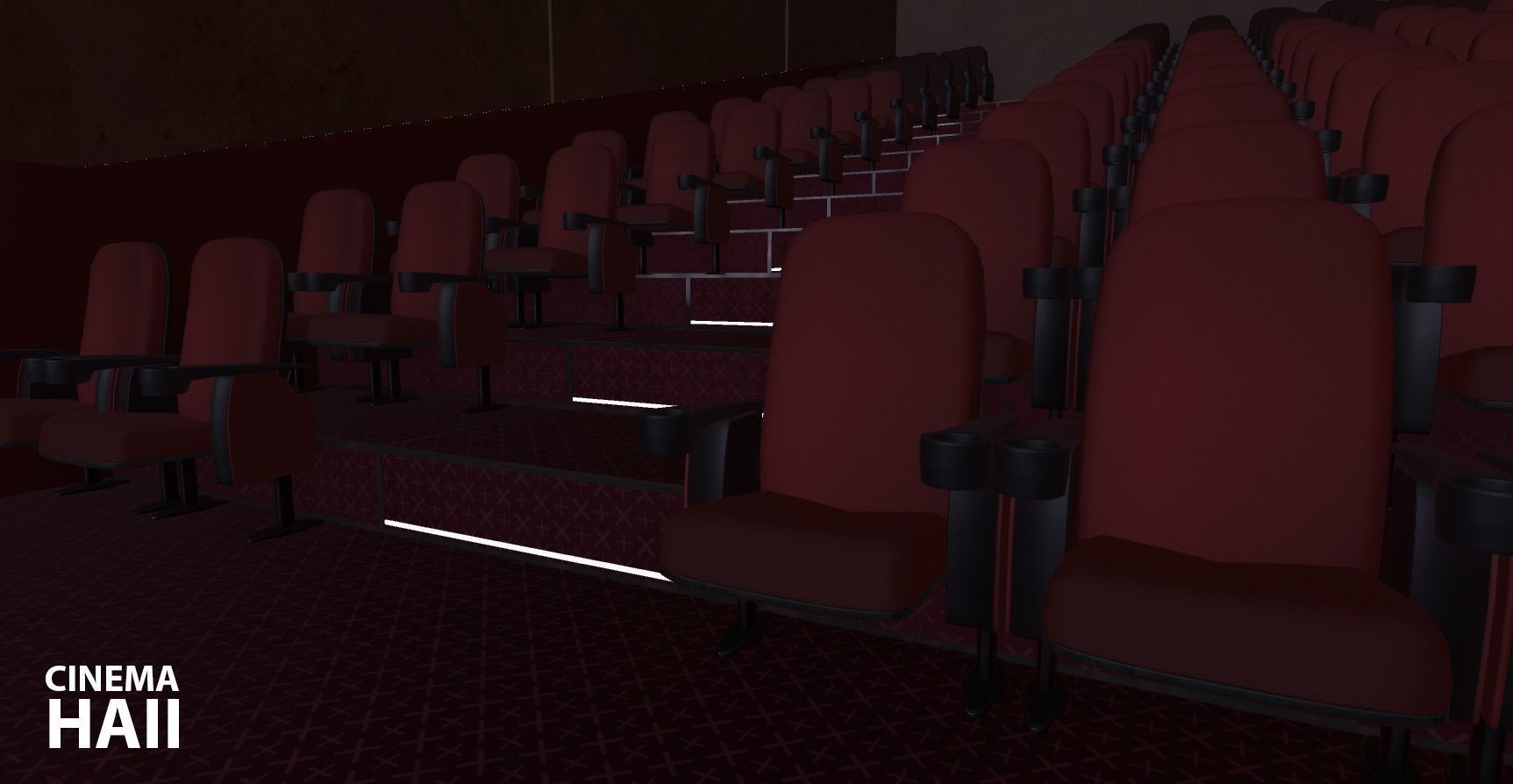 Cinema hall - interior and props 3D model_20