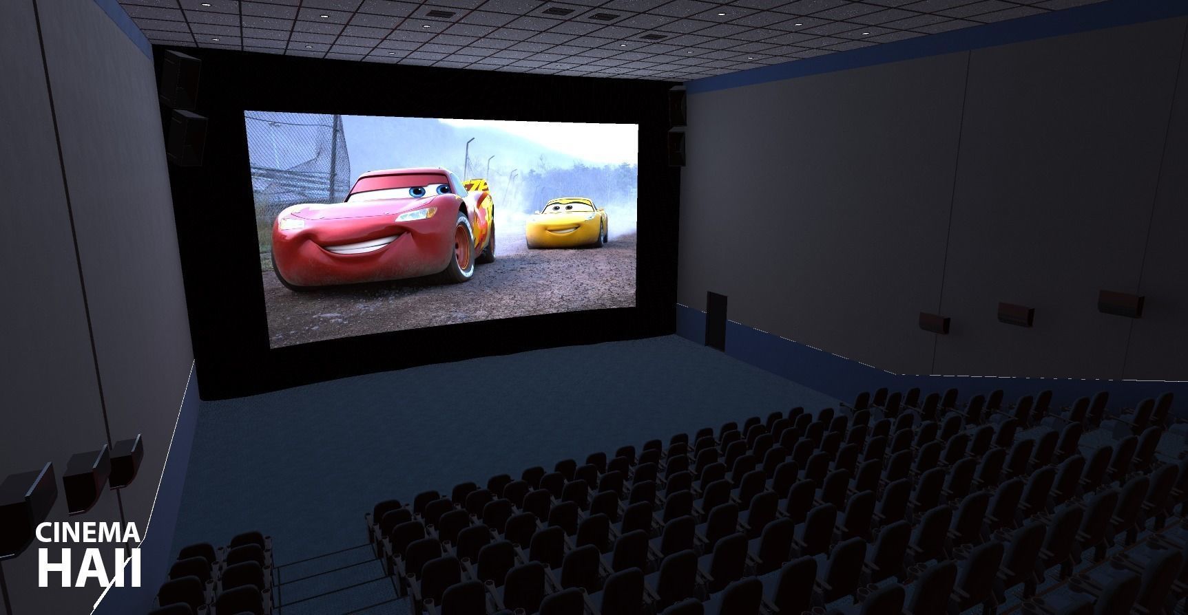 Cinema hall - interior and props 3D model_19