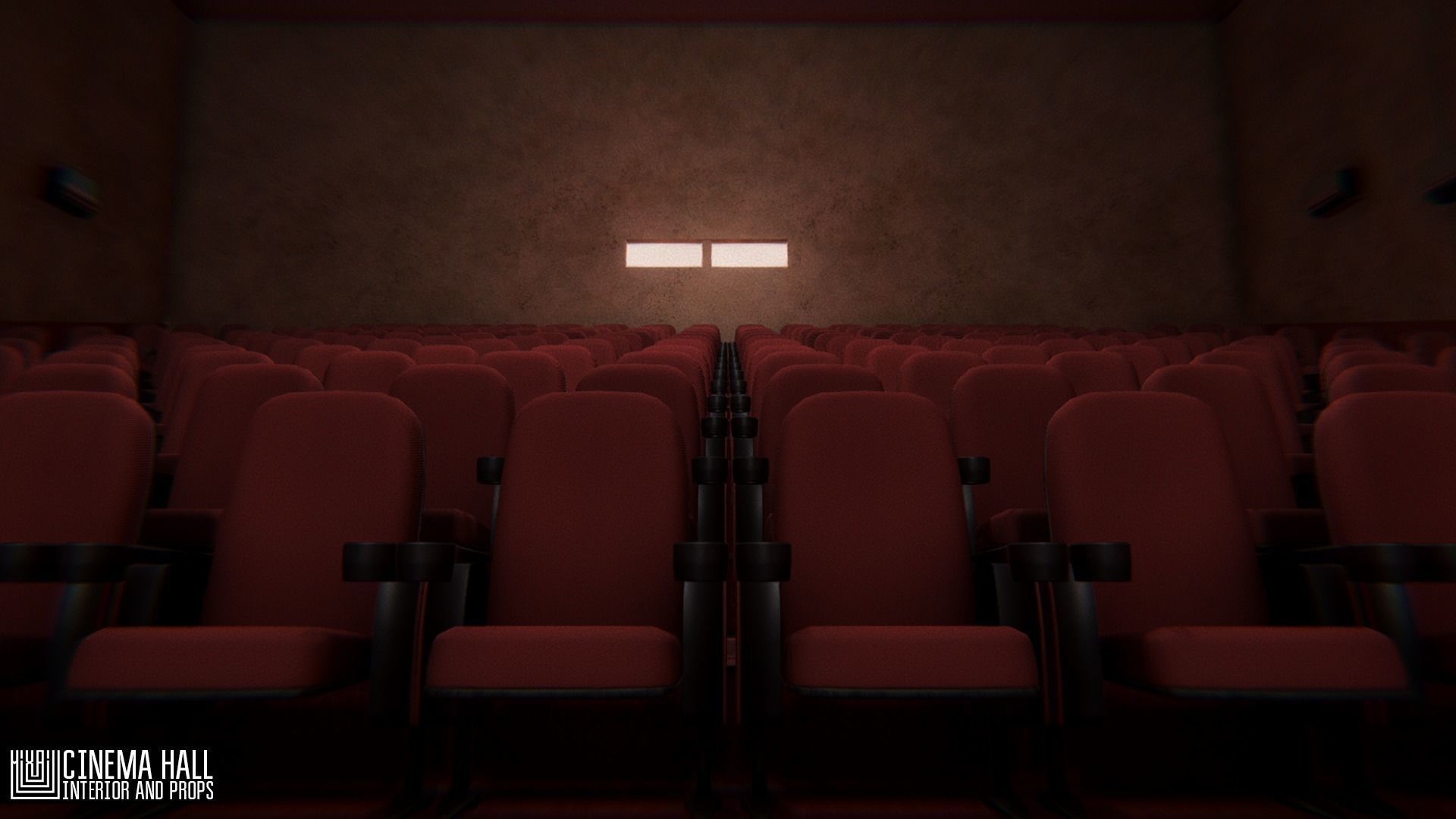 Cinema hall - interior and props 3D model_3