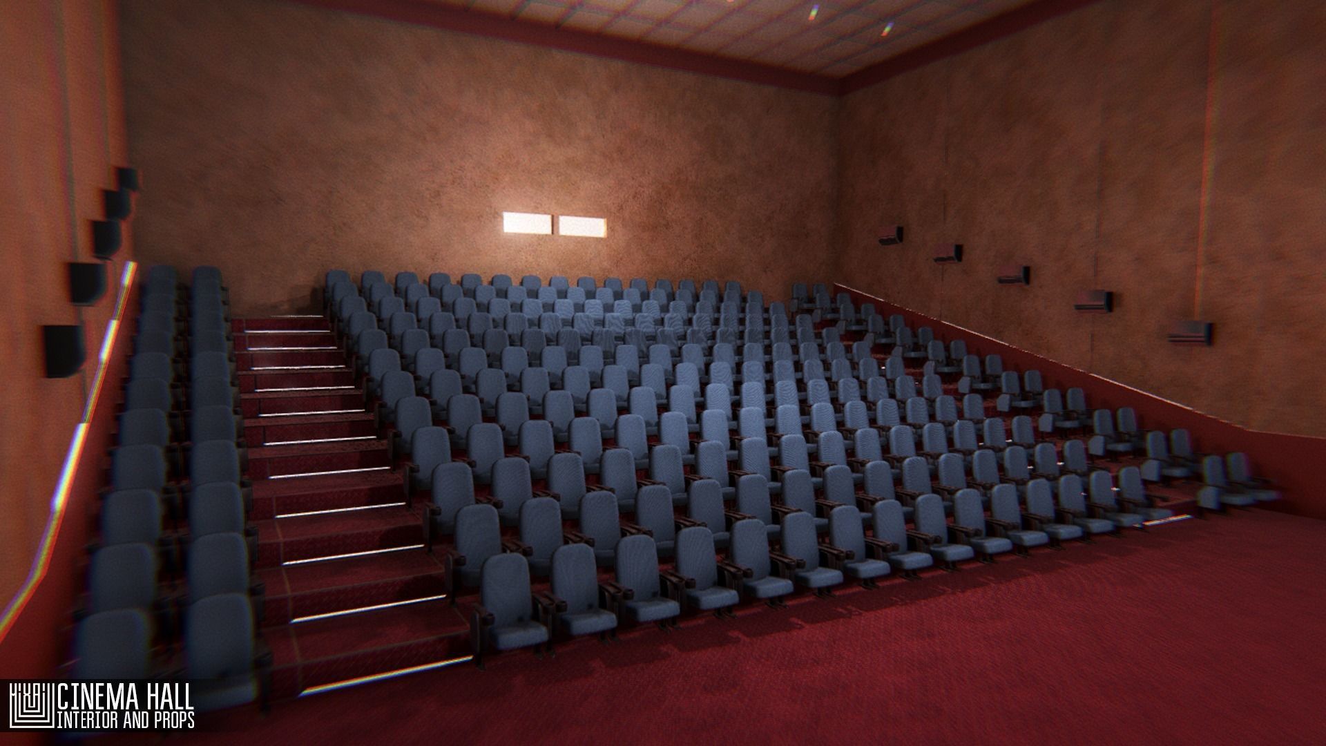 Cinema hall - interior and props 3D model_8