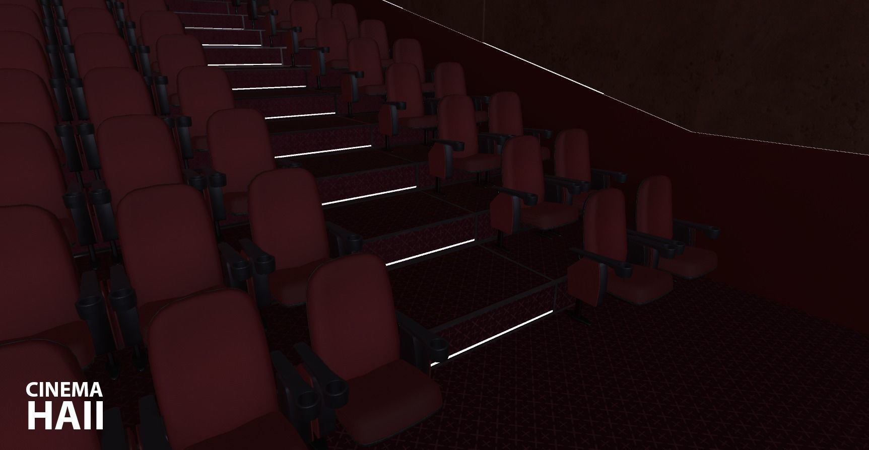 Cinema hall - interior and props 3D model_16