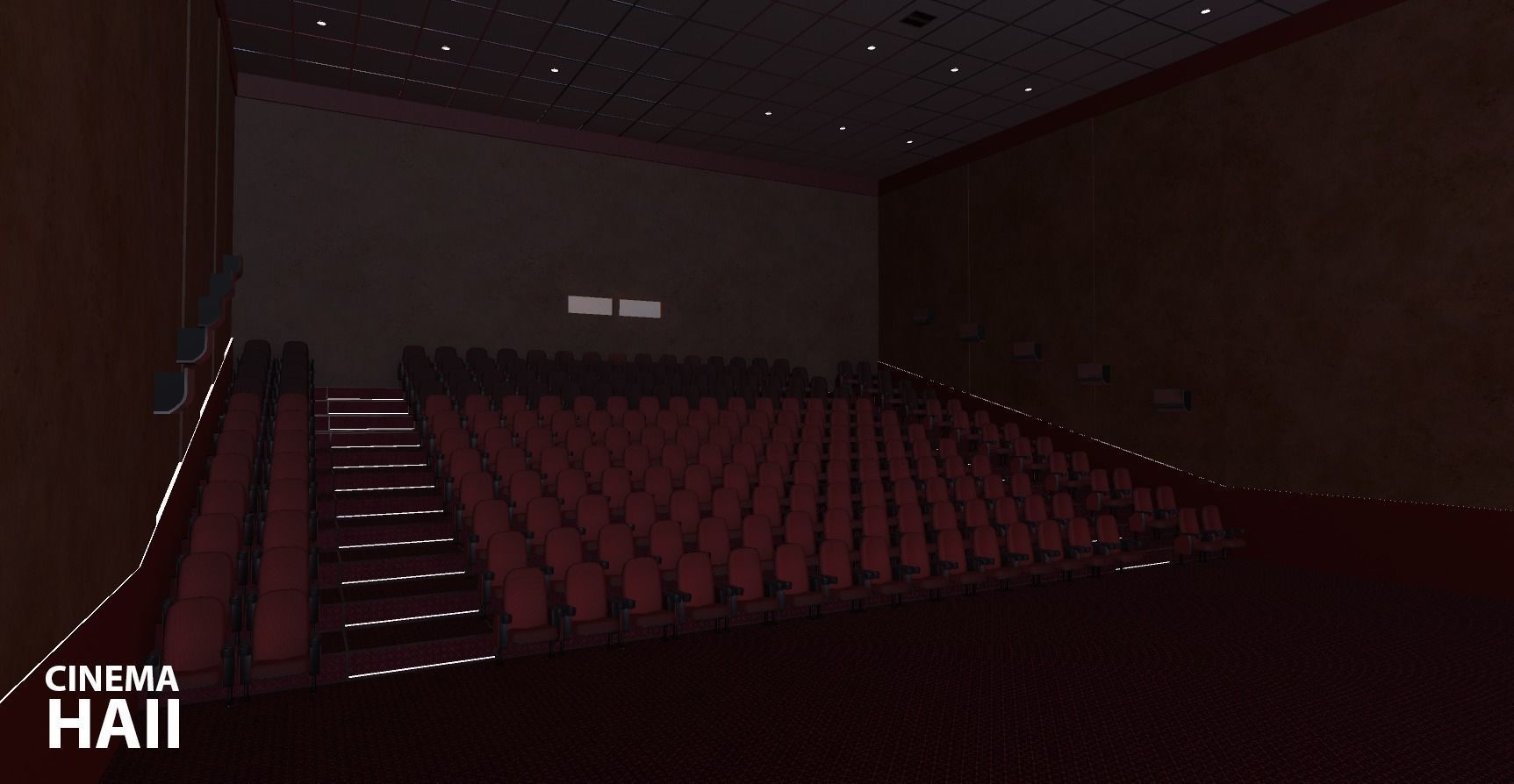 Cinema hall - interior and props 3D model_23