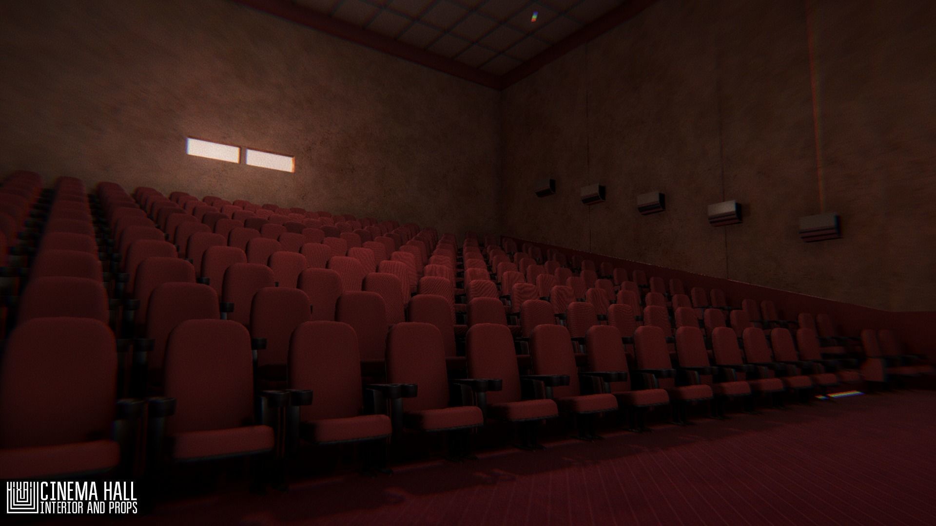 Cinema hall - interior and props 3D model_7