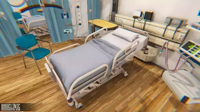 Clinic - Hospital room Low-poly 3D model