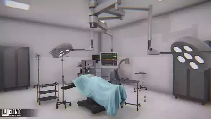 Clinic - Operating room Low-poly 3D model
