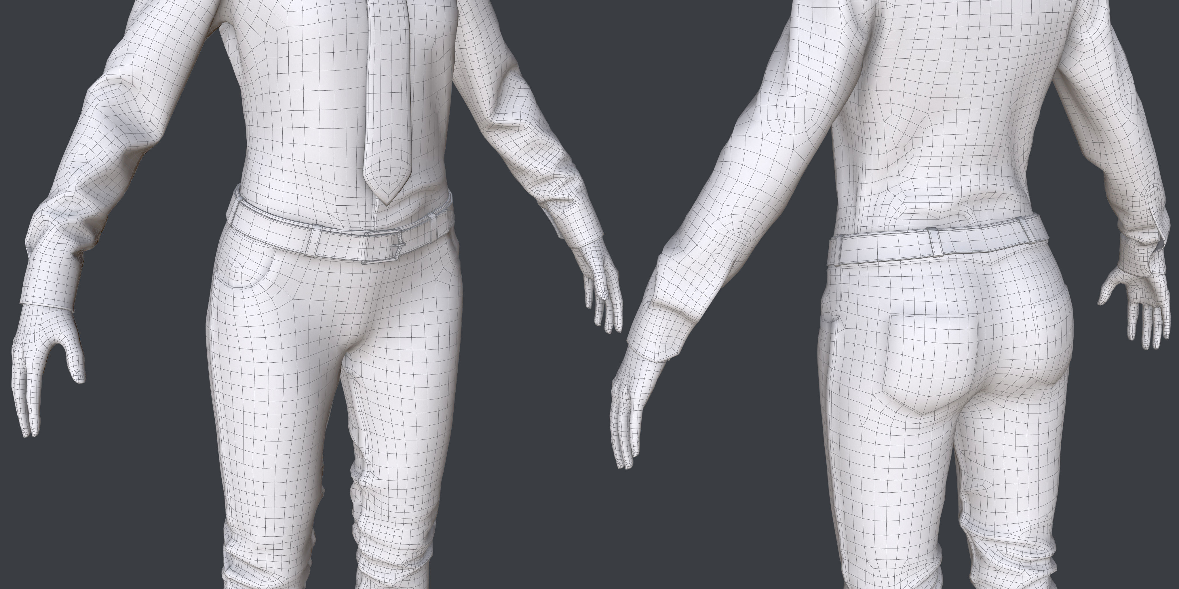 Female 1 - clothing 1 - Full Pack Low-poly 3D model_15