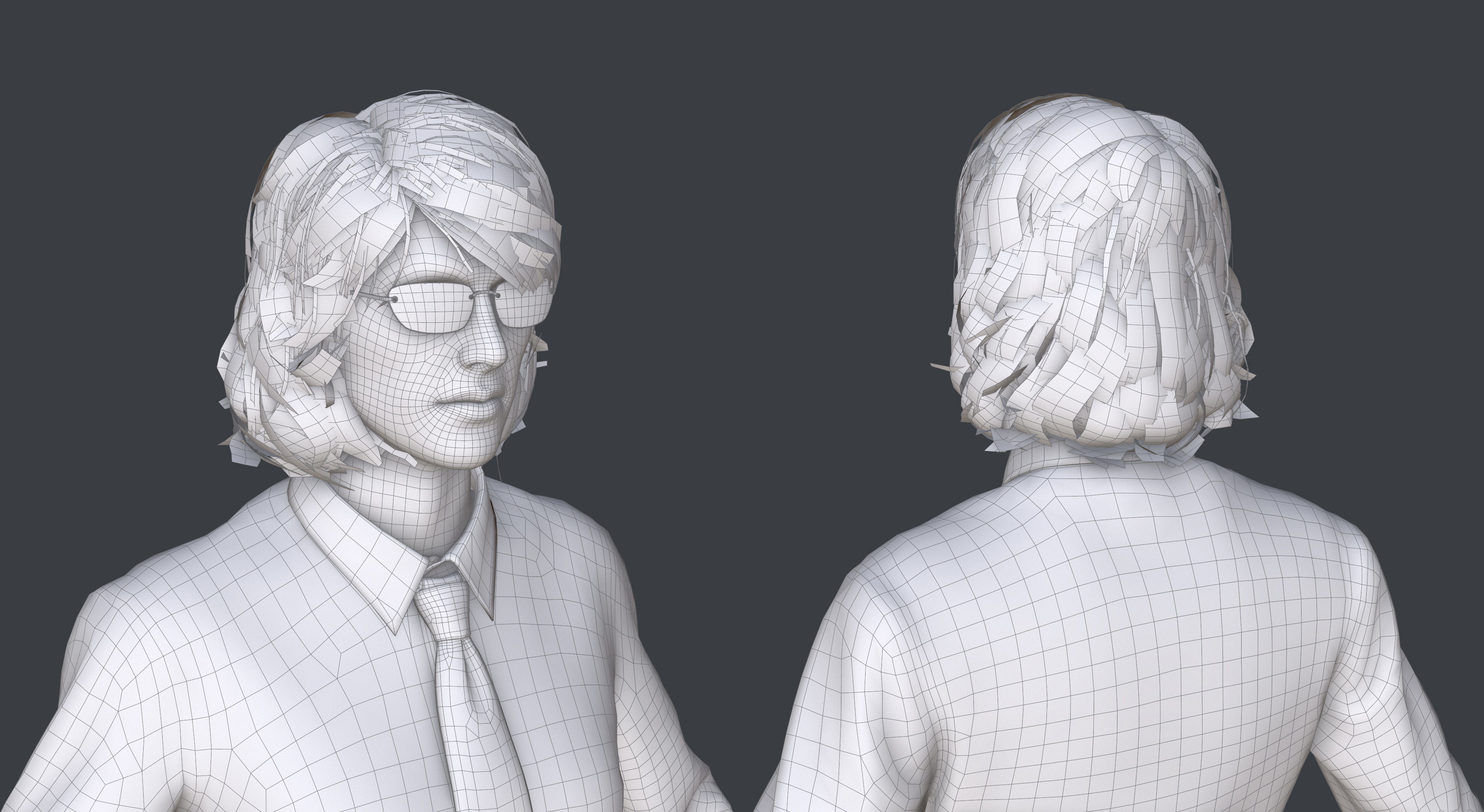 Female 1 - clothing 1 - Full Pack Low-poly 3D model_13